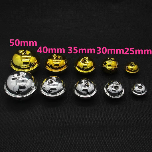 25/30/40mm Christmas Bells Crafts  Silver Gold Color Jingle Bells 10pcs Christmas Ornaments Cascabeles Manualidades