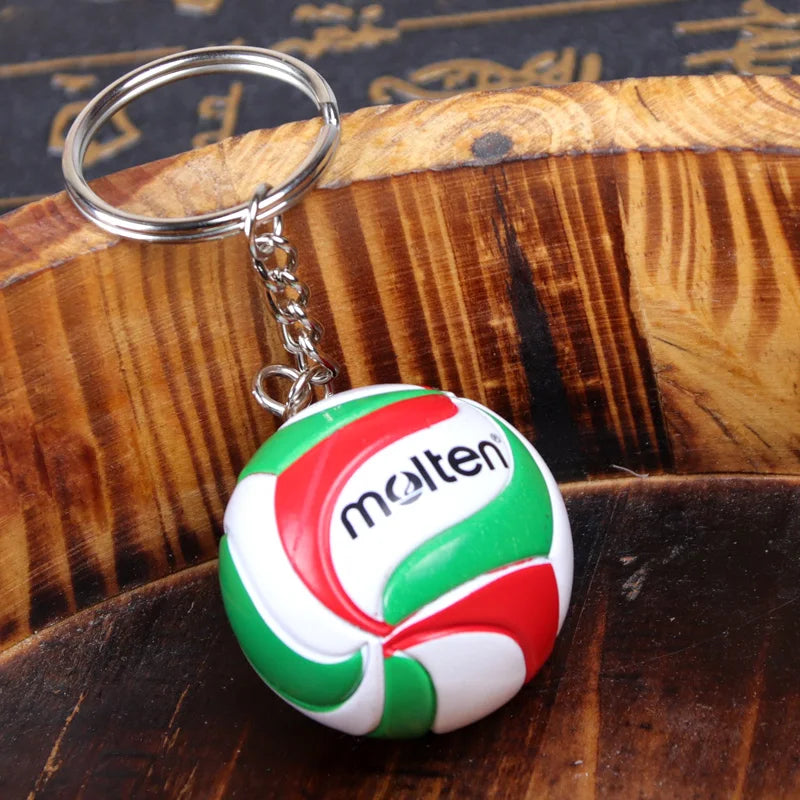 PVC Volleyball Keychain Ball Toy Sport Key Chain Gift Car Ball Key Holder Ring For Players Men Women Keyring Birthday Gift
