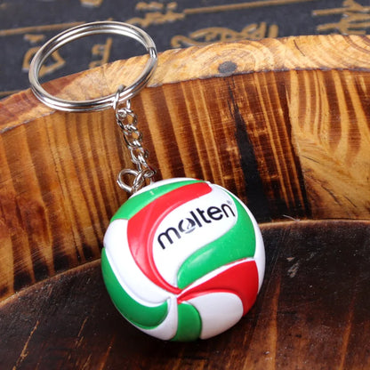 PVC Volleyball Keychain Ball Toy Sport Key Chain Gift Car Ball Key Holder Ring For Players Men Women Keyring Birthday Gift