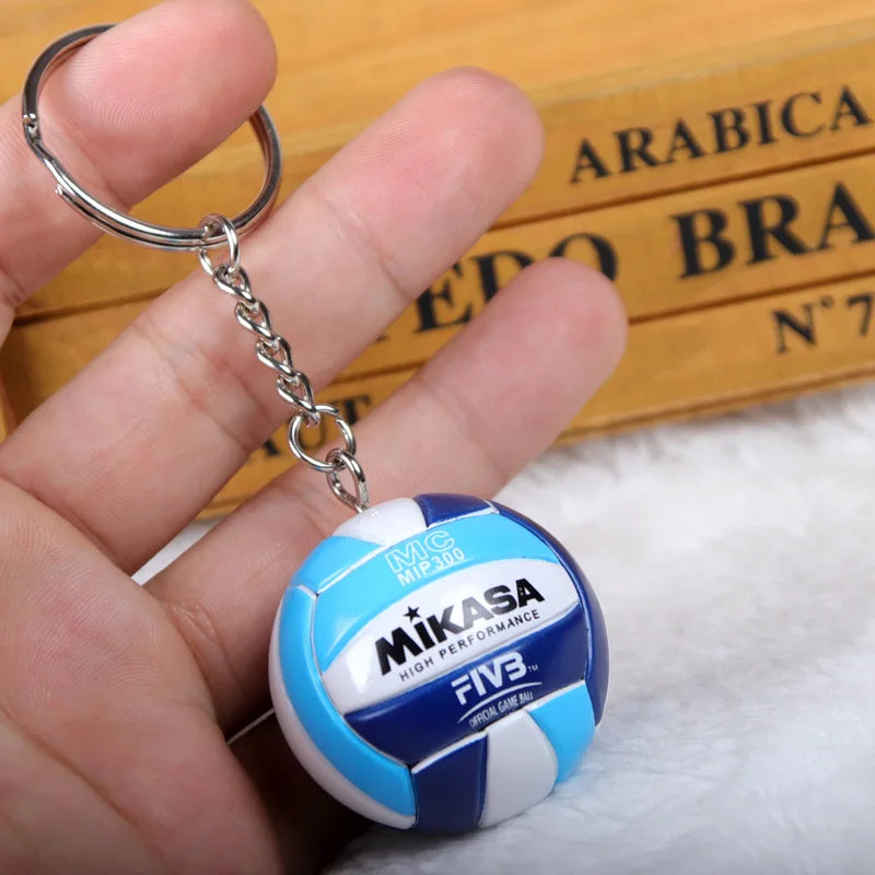 PVC Volleyball Keychain Ball Toy Sport Key Chain Gift Car Ball Key Holder Ring For Players Men Women Keyring Birthday Gift