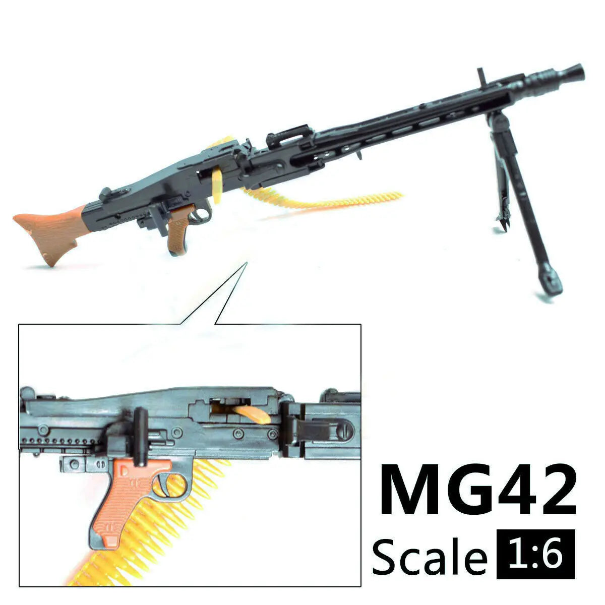 1/6 Scale MG42 Toy Gun Model Assembly Puzzles Building Bricks Gun Soldier Machine Gun Fit 12"Action Figure
