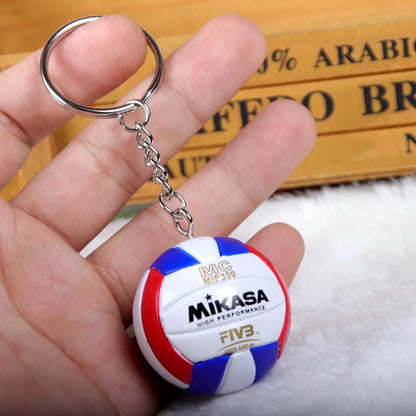 PVC Volleyball Keychain Ball Toy Sport Key Chain Gift Car Ball Key Holder Ring For Players Men Women Keyring Birthday Gift