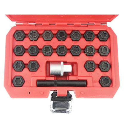 22Pc Wheel Locking Nut Key Socket Sets For BMW 1 3 5 6 & 7 Series 1/2" Drive Anti-Theft Lug Removal Tool 041-060