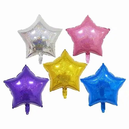 10pcs/lot 18inch Laser Metallic Star heart Foil Balloons Wedding Baby Shower Birthday Party Decor Helium Inflatable Globos Gift