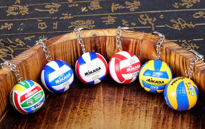 PVC Volleyball Keychain Ball Toy Sport Key Chain Gift Car Ball Key Holder Ring For Players Men Women Keyring Birthday Gift