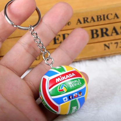 PVC Volleyball Keychain Ball Toy Sport Key Chain Gift Car Ball Key Holder Ring For Players Men Women Keyring Birthday Gift