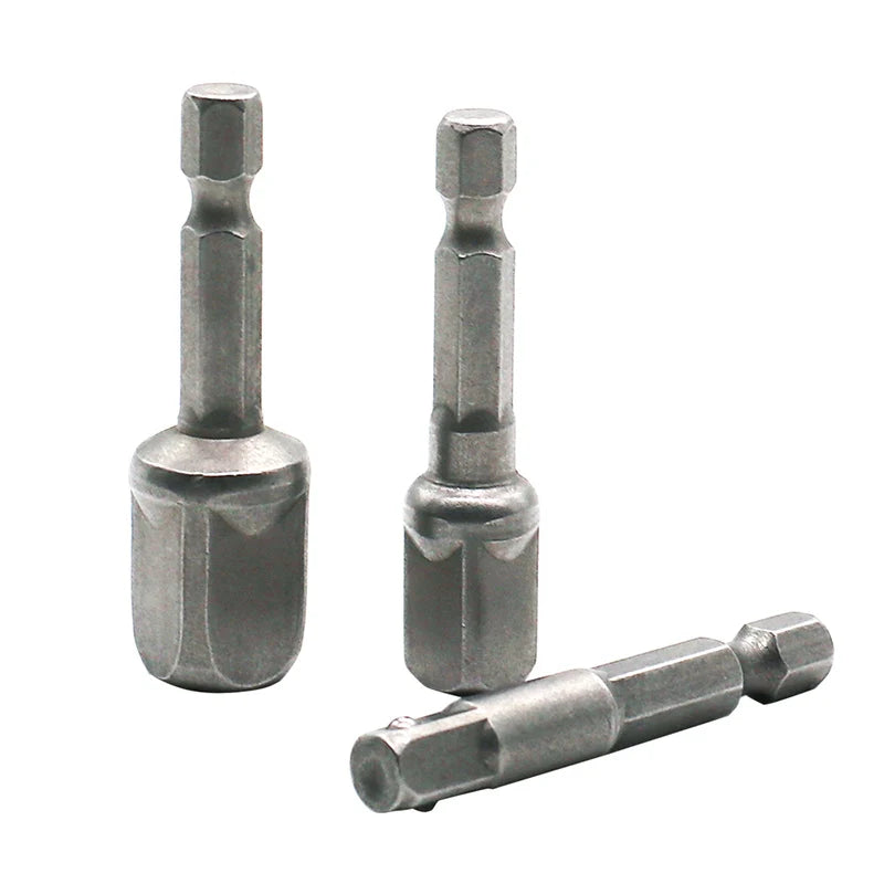 Chrome Vanadium Steel Socket Adapter Hex Shank to 1/4" 3/8" 1/2" Extension Drill Bits Driver Electrical Drilling Heads