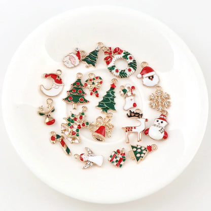 10-50PCS  A+ NewYear Fashion Metal Alloy Christmas Charm Decor Set Xmas Pendant Drop Ornaments Hanging Christmas Decoration