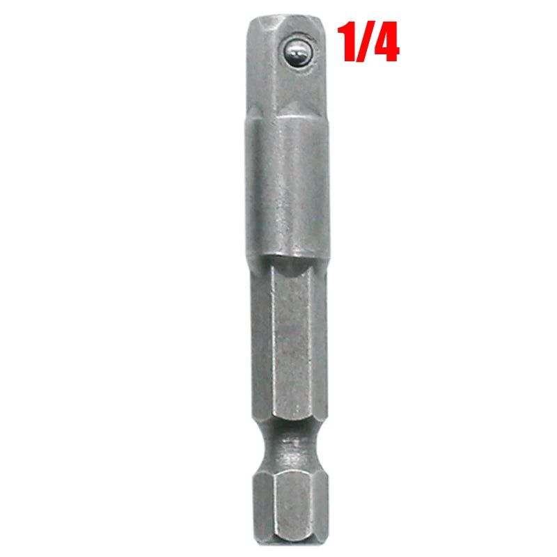 Chrome Vanadium Steel Socket Adapter Hex Shank to 1/4" 3/8" 1/2" Extension Drill Bits Driver Electrical Drilling Heads