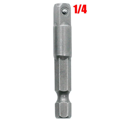 Chrome Vanadium Steel Socket Adapter Hex Shank to 1/4" 3/8" 1/2" Extension Drill Bits Driver Electrical Drilling Heads