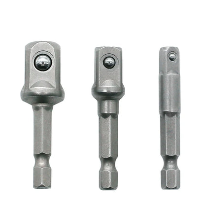 Chrome Vanadium Steel Socket Adapter Hex Shank to 1/4" 3/8" 1/2" Extension Drill Bits Driver Electrical Drilling Heads