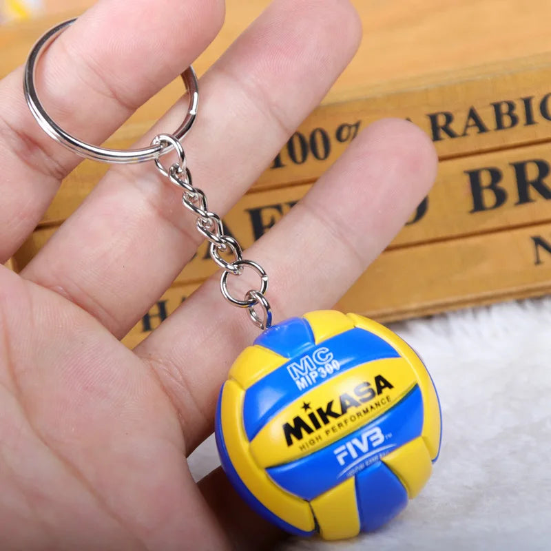 PVC Volleyball Keychain Ball Toy Sport Key Chain Gift Car Ball Key Holder Ring For Players Men Women Keyring Birthday Gift