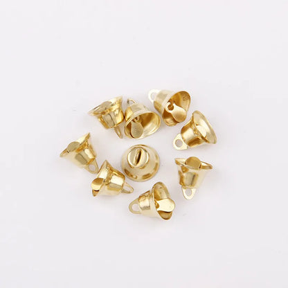 12/14/16/21/26mm Gold Iron Vacuum Christmas Open Jingle Bells Pendant Handmade Party DIY Crafts Accessories