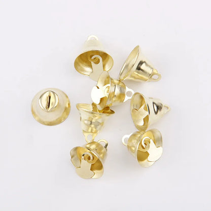 12/14/16/21/26mm Gold Iron Vacuum Christmas Open Jingle Bells Pendant Handmade Party DIY Crafts Accessories