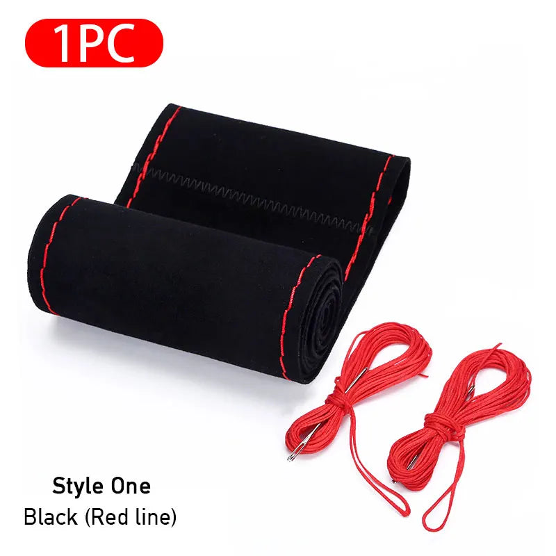 Fur Steering Wheel Cover For Car Universal 38cm Braided Car Steering Wheel Protection Cover Leather Anti Slip Interior Parts