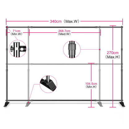 Background Stand Photo Frame Photography Crossbar Wedding Outdoor Bithday Decoration School Photographic Backdrop Party