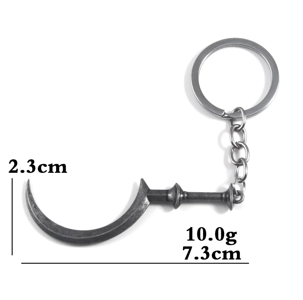 Game Residents Evils 8 Village Sickle Keychain Daniela Bela Weapon Model Pendant Keyring For Boy Friend Cosplay Jewelry Gift