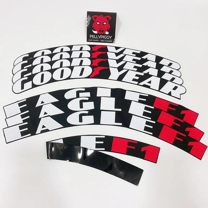 8pcs Car Tire Wheel Stickers Car Tuning Universal 3D Permanent PVC Joined Lettering Sticker Car Stickers Car Lettering Sticker