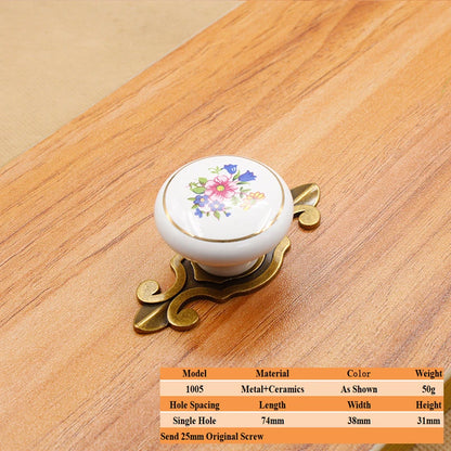 LSTABAN New Chinese Modern Simple Drawer Cupboard Wardrobe Wine Cabinet Bookcase Ceramic Single Hole Zinc Alloy Round Handle