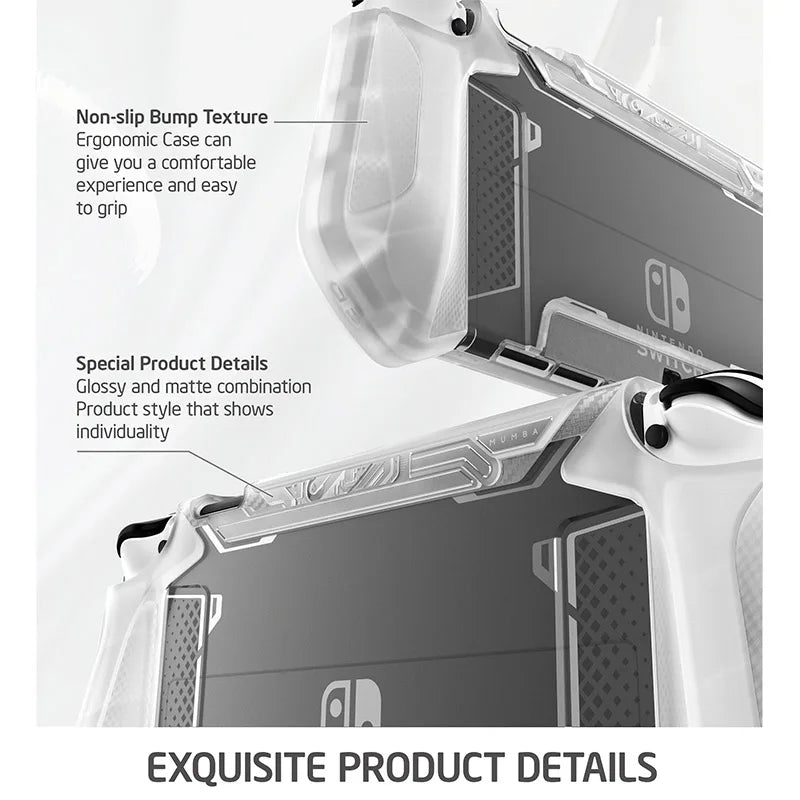 MUMBA Dockable Case For Nintendo Switch OLED 2021 Blade Series TPU Grip Protective Cover Compatible with Joy-Con Controller