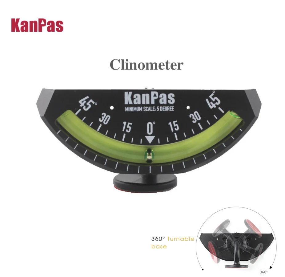 KANPAS RV Inclinometer, 0-45°Tilt Angle Gauge, Liquid Filled Metal Ball Indicator, No Battery Level For Car and Marine CLI-45