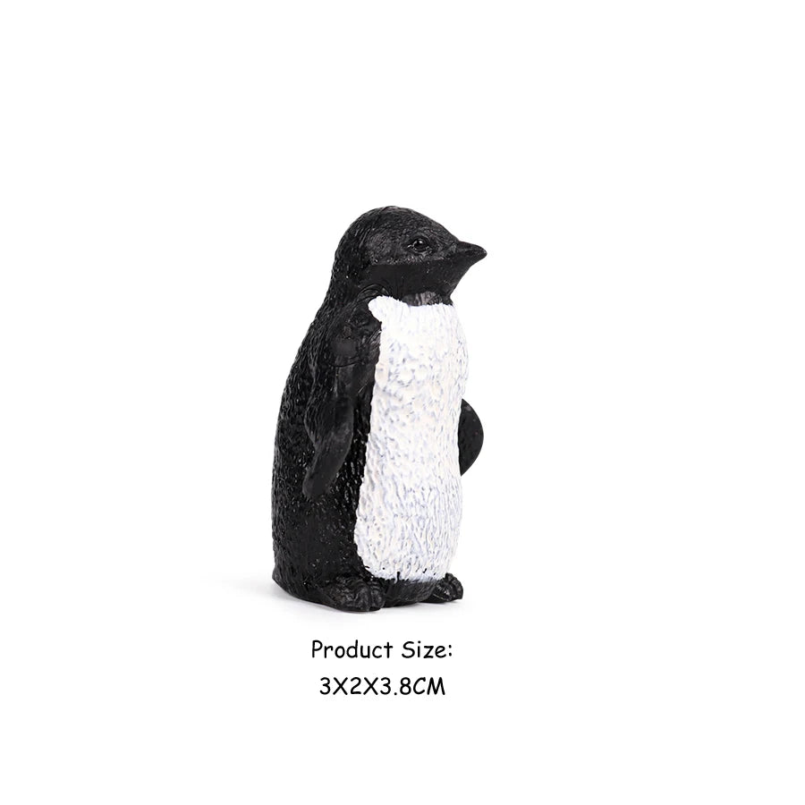 Simulation Penguin Models Figurines,Antarctic Set with Different Varieties of Penguin Cub Ocean Animal Model Cake Toppers Gift