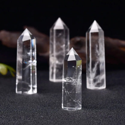 Natural Crystal Clear Quartz Transparency Quartz Point Healing Stone Hexagonal Prisms 50-80mm Obelisk Wand Stone Home Decor 1PC
