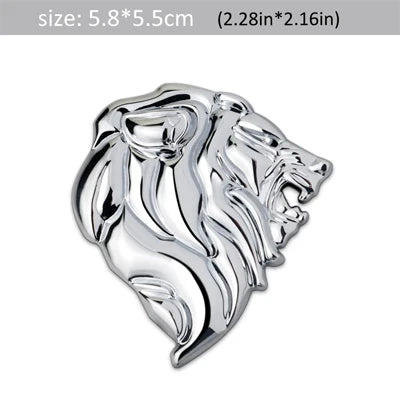 DSYCAR 1Pcs Badge Logo Car Sticker Reflective Decal Auto Decoration Badge Motorcycle Lion Head Emblem 3D Metal Windshield New