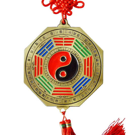 Lucky Chinese Zodiac Knot Feng Shui Tai Chi Bagua FengShui Mirror Taoist Talisman Energy Home Decoration Ornament 24 Solar Terms
