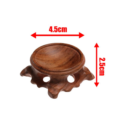1 PC Figurine Crystal Ball Base Handicraft Desktop Ornaments Photography Props Display Stand Sphere Stone Support Wooden Holder