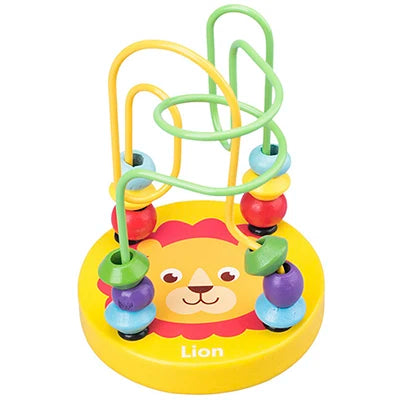 Montessori Wooden Kids Toys Wooden Circles Bead Wire Maze Roller Coaster Toys Educational Toys Wood Puzzles Maze For Children