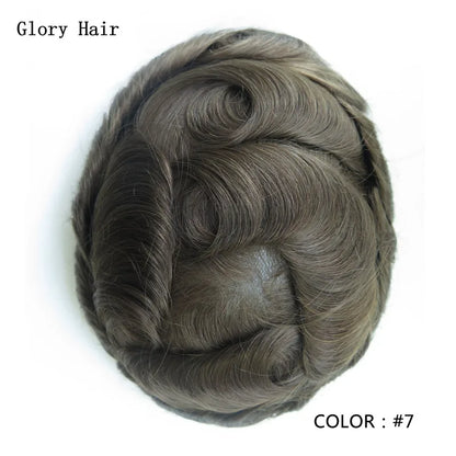 0.12-0.14mm Injected Male Hair Prosthesis Injection Thin Skin Toupee Man Wigs Human Hair Men's Capillary Prothesis For Hair Loss