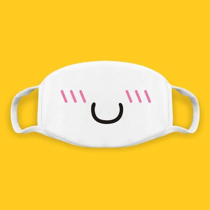 Super Cute Expression Smile Breathable Mouth Face Mask For Korean Black Kpop Unisex Kawaii Face Mouth Muffle Mask Cotton Anime