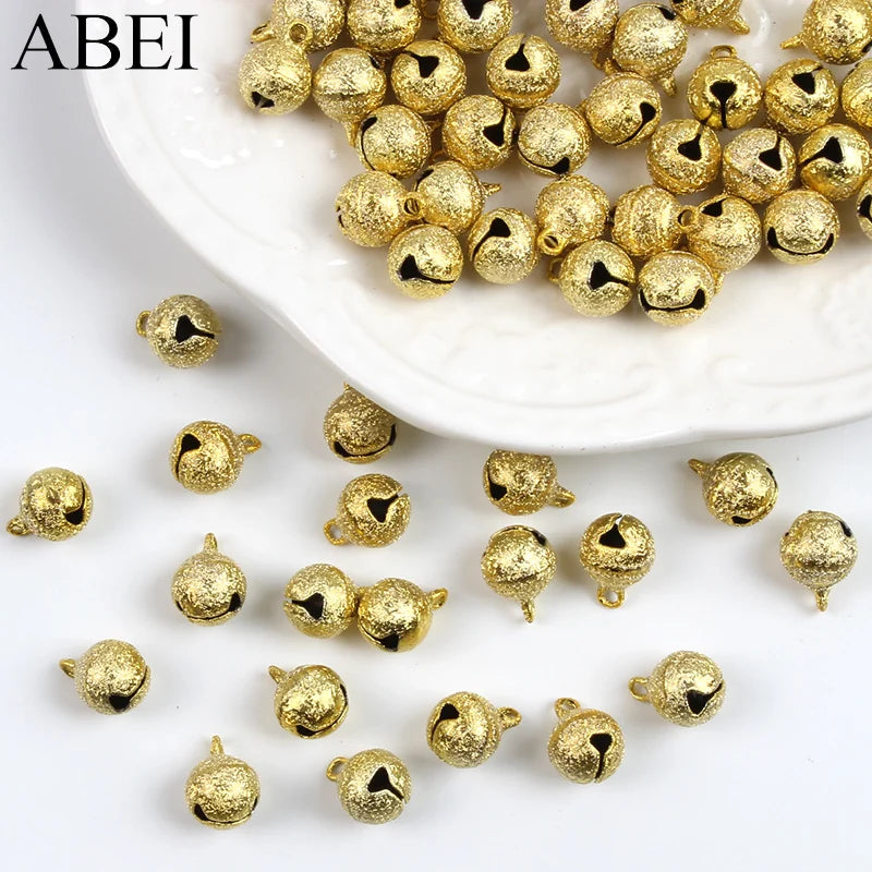 10mm Copper Bells DIY Crafts Accessories Christmas Gingle bell Wedding party Decoration Matte Gold Bell