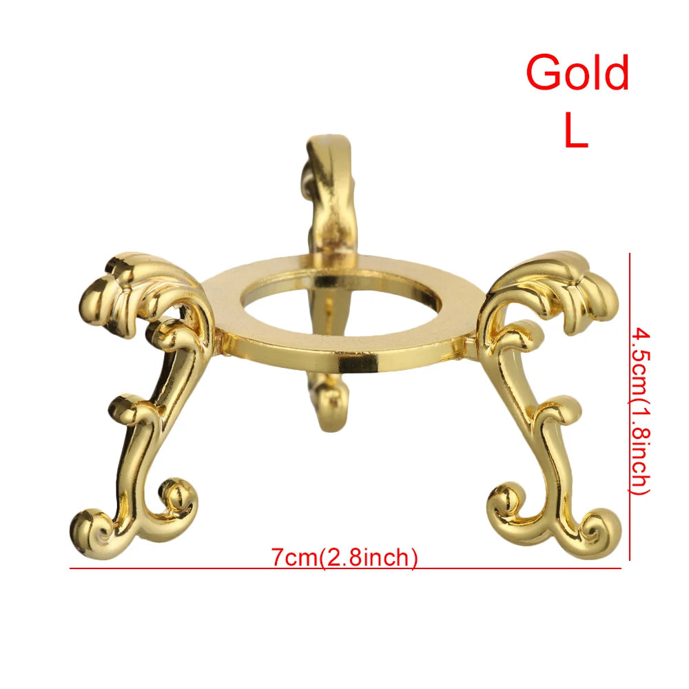 1 PC Figurine Crystal Ball Base Handicraft Desktop Ornaments Photography Props Display Stand Sphere Stone Support Wooden Holder