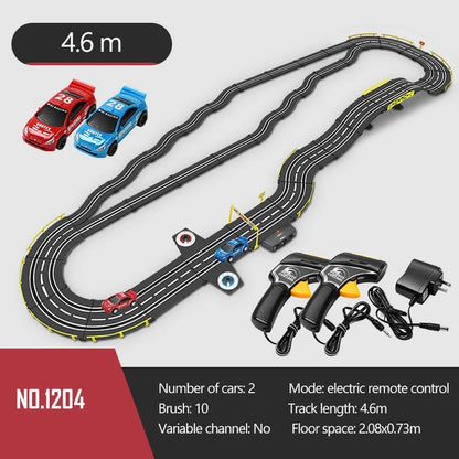 Electric Powered Slot Car Racing Kids Toy Race Track Set Includes 2 Hand Controllers Featuring 1:43 Scale