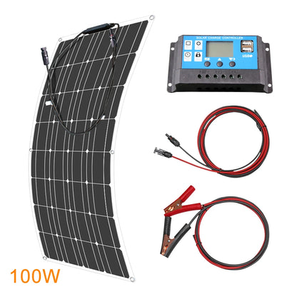 ASUNERGE 12V Flexible Solar Panel 600W 100W 200W 300W 400W 500W Bendable Waterproof Monocrystalline Best Solar Panel China RV