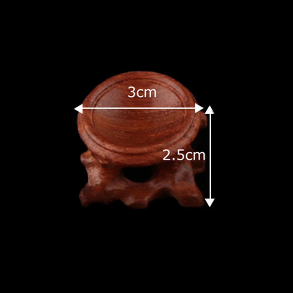 1 PC Figurine Crystal Ball Base Handicraft Desktop Ornaments Photography Props Display Stand Sphere Stone Support Wooden Holder