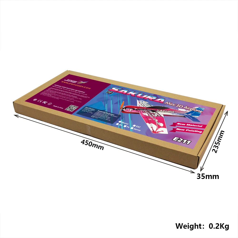 AEORC E211 SAKURA Micro 3D Indoor Airplane Kit - Lightest PP Magic Board RC Plane Model Hobby Toy Foam RC Plane Remote Control