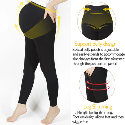 High Waist Pregnancy Leggings Skinny Maternity Clothes for Pregnant Women Belly Support Knitted Leggins Body Shaper Trousers