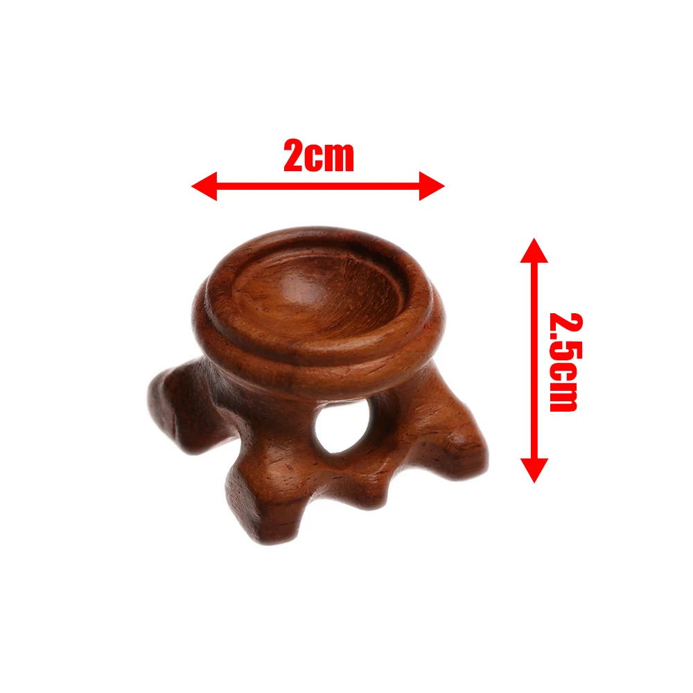1 PC Figurine Crystal Ball Base Handicraft Desktop Ornaments Photography Props Display Stand Sphere Stone Support Wooden Holder