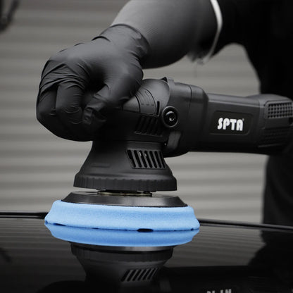 SPTA 5 Inch 780W Dual Action Car Polisher Auto Orbit 15mm Polishing Machine with Sponge Pads Accessories for Vehicle Buffing
