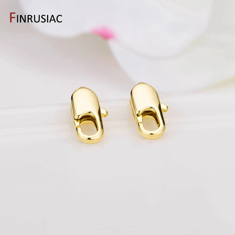 14k Real Gold Plated Brass Lobster Clasps for DIY Bracelets Necklace Handmade Jewelry Making Components