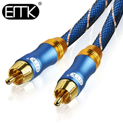 EMK RCA Subwoofer Cable Coaxial Audio RCA Cable RCA to RCA Male to Male 1m 3m 5m DVD Speaker Amp Connect the Subwoofer Cable