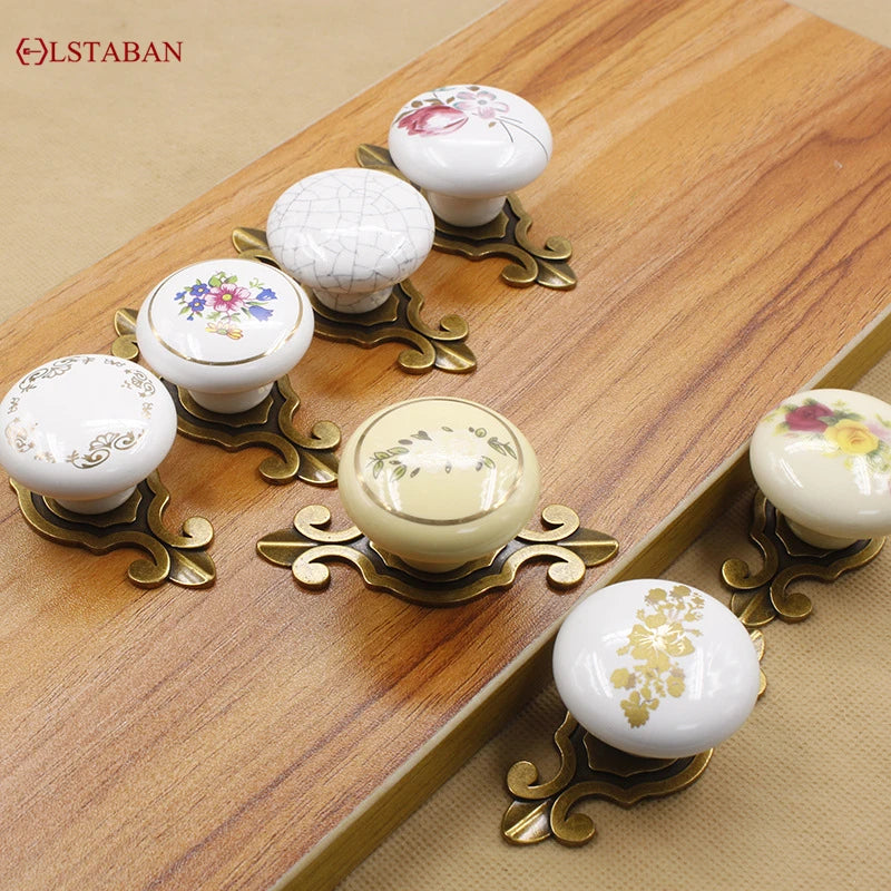 LSTABAN New Chinese Modern Simple Drawer Cupboard Wardrobe Wine Cabinet Bookcase Ceramic Single Hole Zinc Alloy Round Handle
