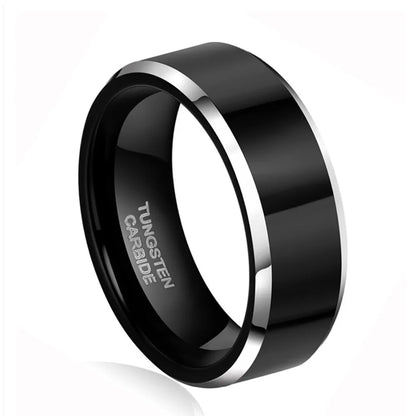 Somen 8mm 6mm Women Men Black Tungsten Carbide Ring Wedding Band Promise Marriage Couples Rings Set Fashion Alliance Jewelry