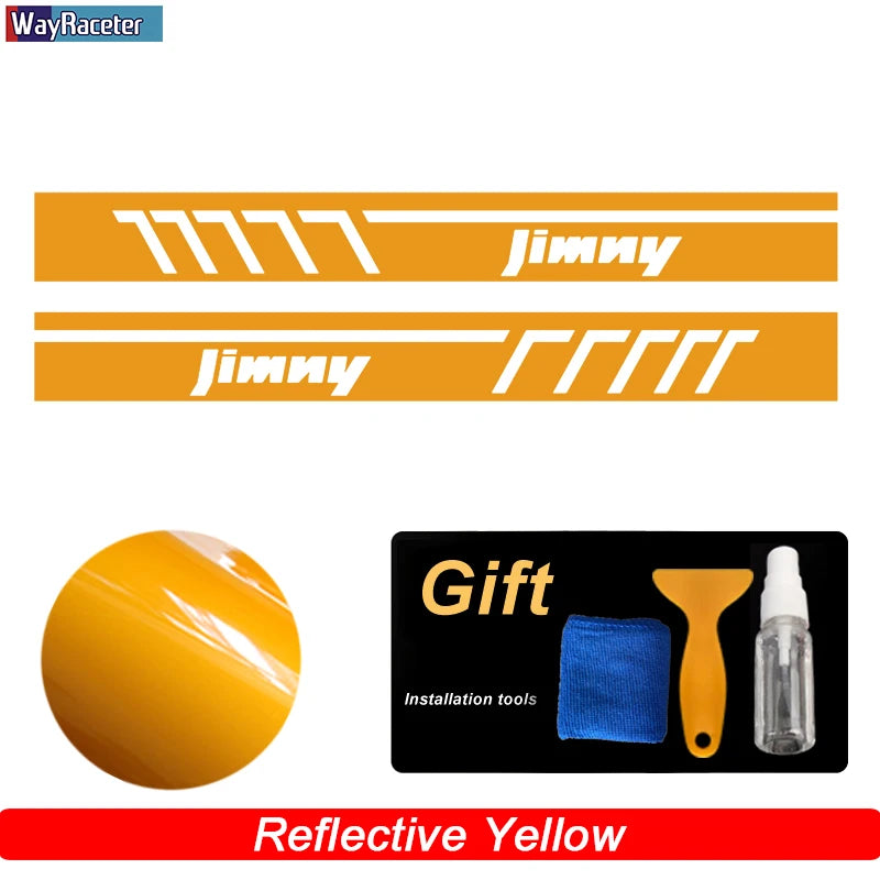 2 Pcs Racing Sport Car Door Side Stripes Skirt Stickers For Suzuki Jimny JB43 JB74 JB64 Off Road Accessories