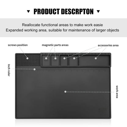 Heat Insulation Pad ESD Soldering Working Mat Magnetic Silicon Mat Repair Heat-resistant Platform for BGA Soldering Station