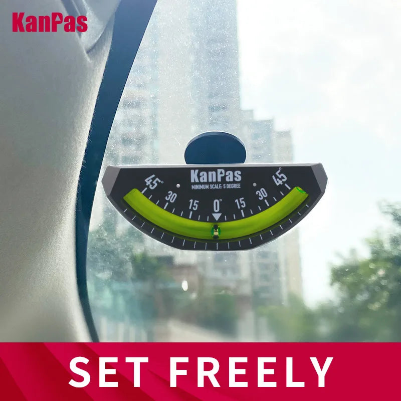 KANPAS RV Inclinometer, 0-45°Tilt Angle Gauge, Liquid Filled Metal Ball Indicator, No Battery Level For Car and Marine CLI-45