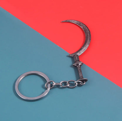 Game Residents Evils 8 Village Sickle Keychain Daniela Bela Weapon Model Pendant Keyring For Boy Friend Cosplay Jewelry Gift